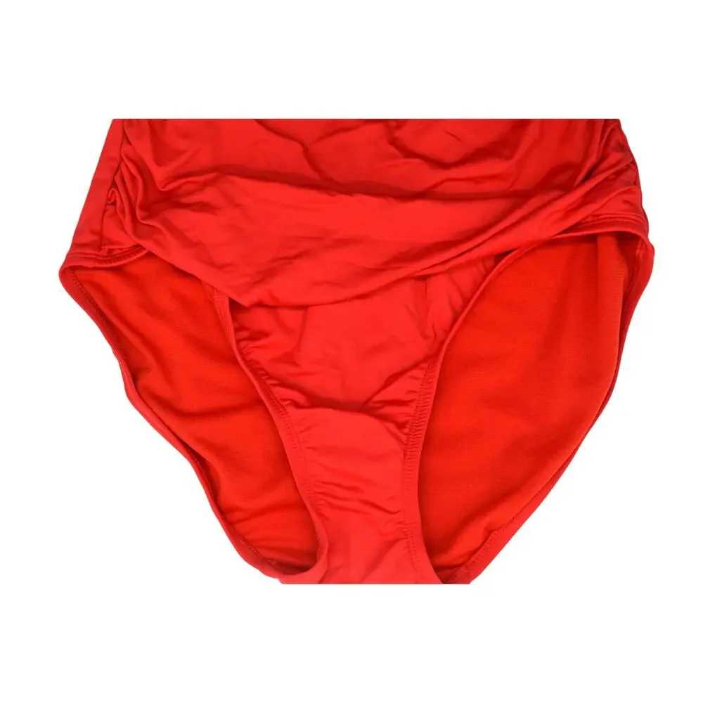 Lauren Ralph Lauren Women's Ruffle One Piece Swimsuit In Red